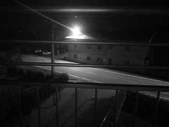 Illuminated street lights at night