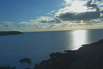 View of sea against cloudy sky