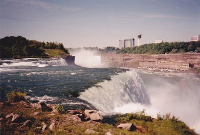 Scenic view of waterfall