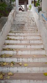 Low angle view of staircase by building