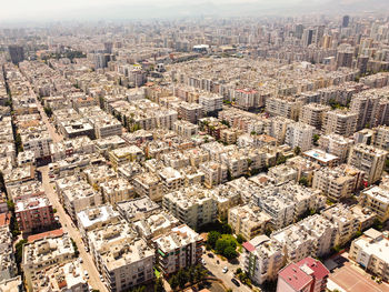 City blocks aerial view. neighborhoods of metropolis.