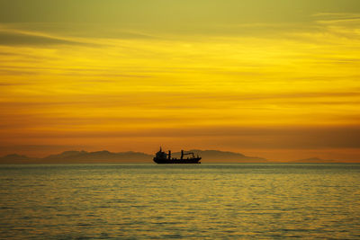 Cargo ship sailing the ocean