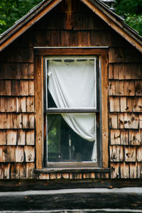 Close-up of window of house