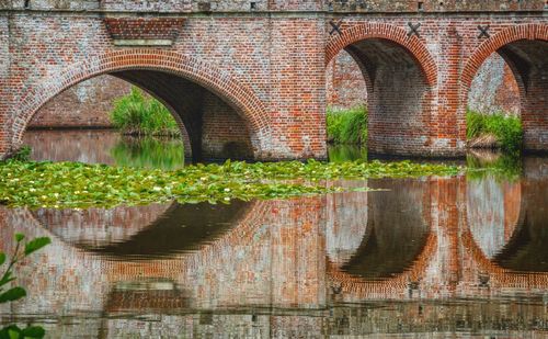 Reflection of bridge in water