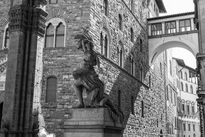 Sculpture inside loggia della signoria in piazza della signoria in florence, italy.