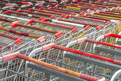 Full frame shot of shopping carts