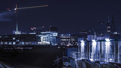 Airplane against sky at night