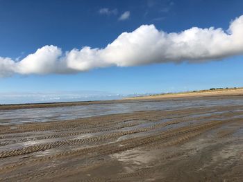 Scenic view of beach against sky