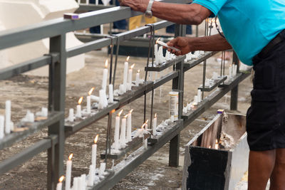 People are seen placing candles at the campo santo cemetery on the day of the dead holiday 