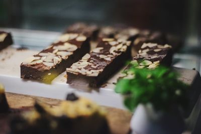 Close-up of cake on table