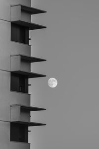 Low angle view of modern building against clear sky