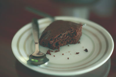 Close-up of cake in plate