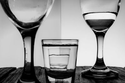 Close-up of beer in glass on table