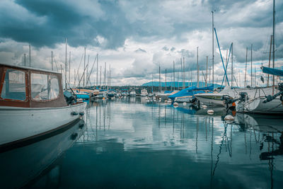 Sailboats in marina