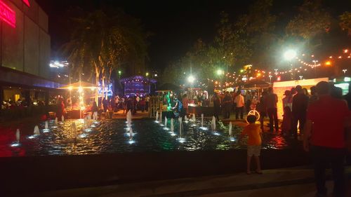 Night view of illuminated street light