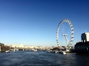 London eye against clear blue sky