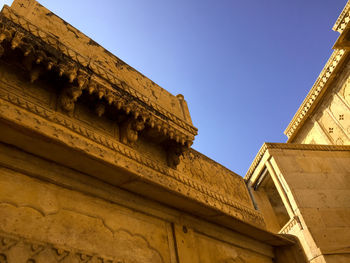 Inside view of jaisalmer fort or golden fort made of yellow sandstone, in the morning light. 