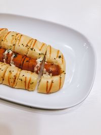 High angle view of meal served in plate