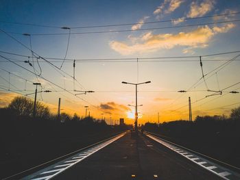 Road against sky during sunset