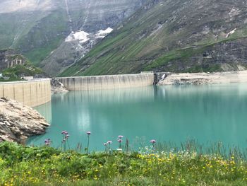 Scenic view of lake against mountain