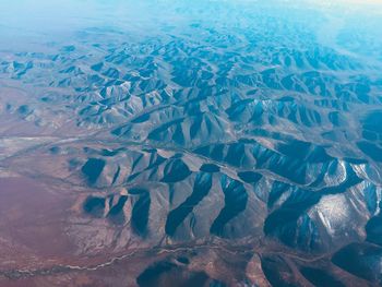 Aerial view of snowcapped landscape