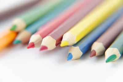 Close-up of colored pencils