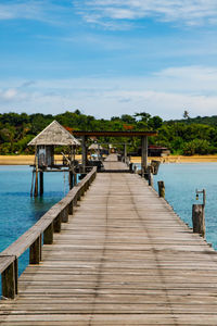 Pier over sea against sky