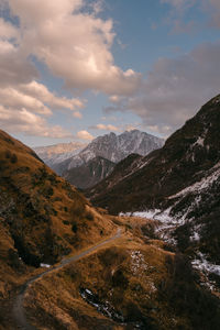 Scenic view of mountains against sky