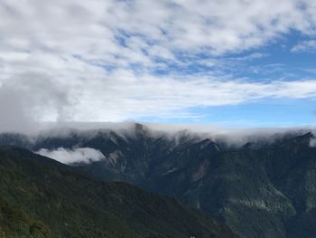 Scenic view of mountains against sky