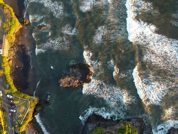 View of rocks in water