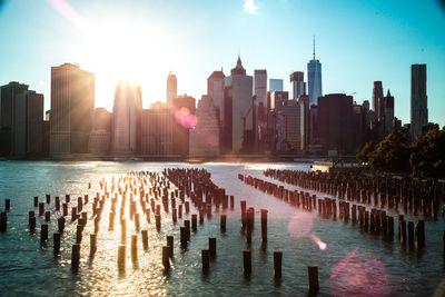 Panoramic view of modern buildings in city