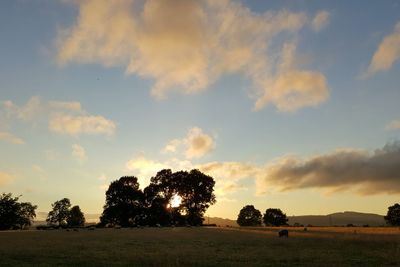 Scenic view of landscape against sky during sunset