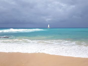 View of sea against cloudy sky