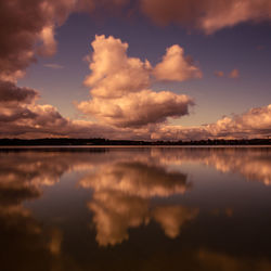 Reflection of sky in skanderborg lake