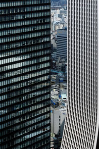High angle view of modern cityscape