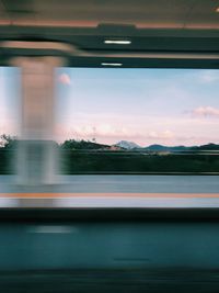 Blurred motion of train against sky