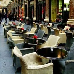 Chairs and tables in cafe