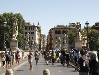 Group of people in front of building