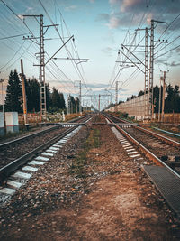 Railroad tracks against sky