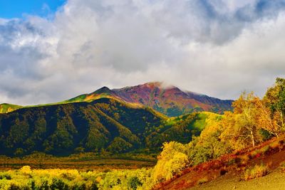 Scenic view of rainbow against sky