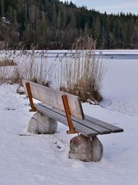 Scenic view of snow covered field