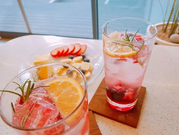 Close-up of drink on table