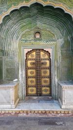 Closed door of old building