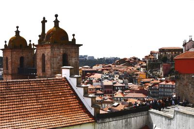 Townscape against sky in city