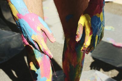 Close-up of multi colored hand