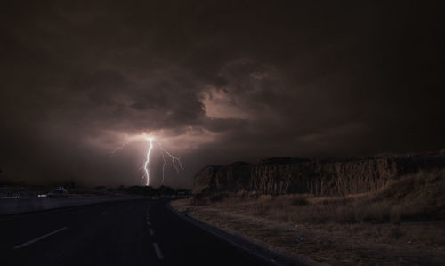 View of lightning against sky at night