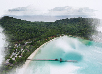 High angle view of swimming pool