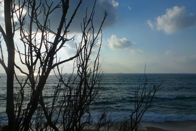 Scenic view of calm sea against clear sky