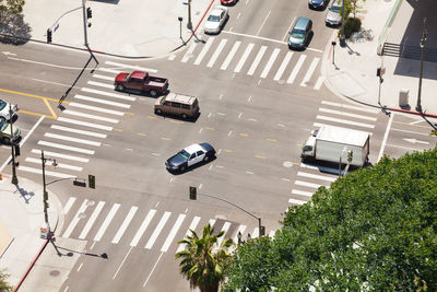 High angle view of traffic on road