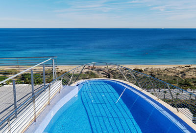 High angle view of swimming pool